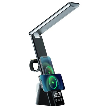 Lámpara reloj con cargador inalámbrico compatible con iPhone