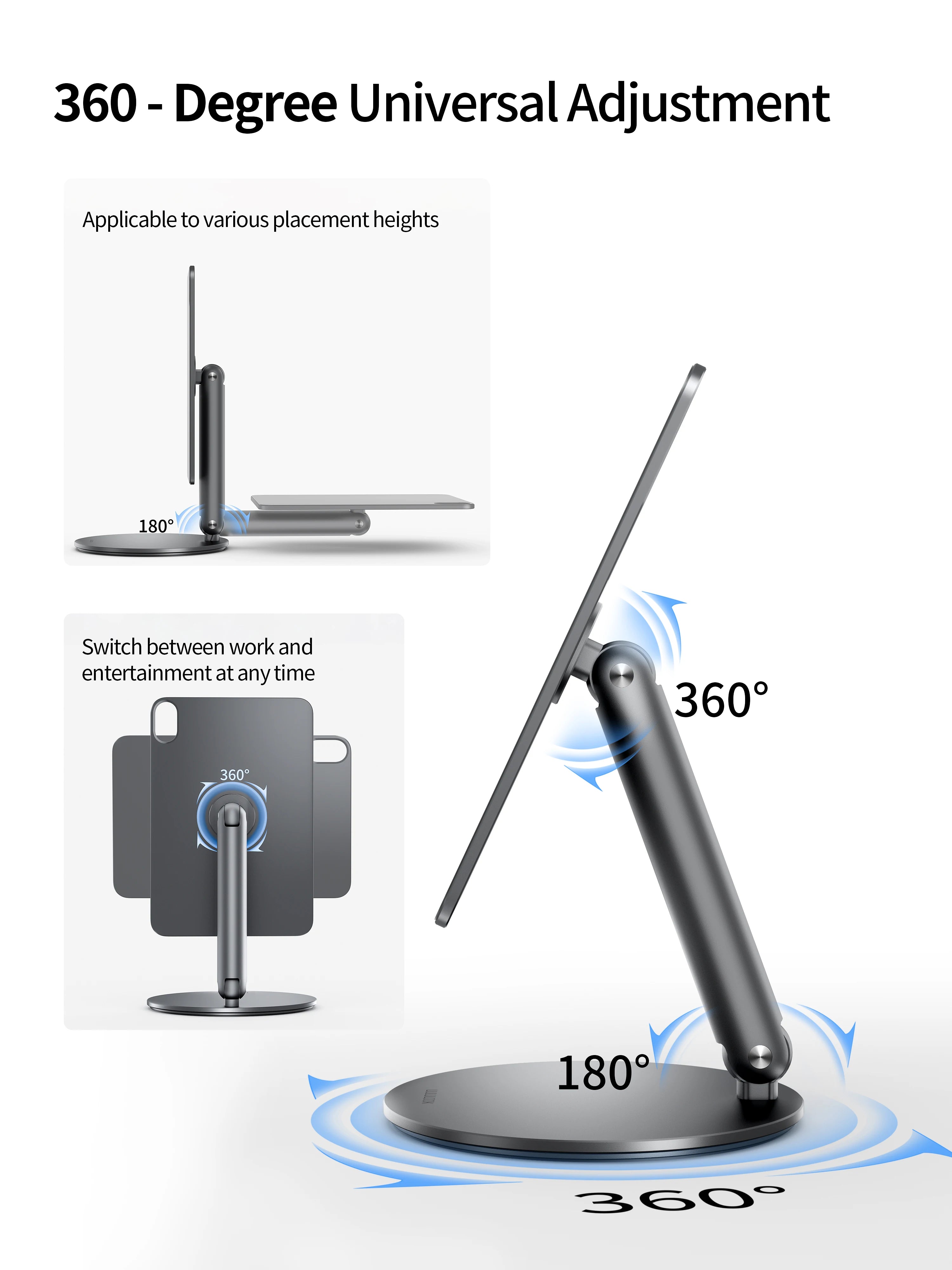Soporte compatible con iPad magnético, plegable y giratorio