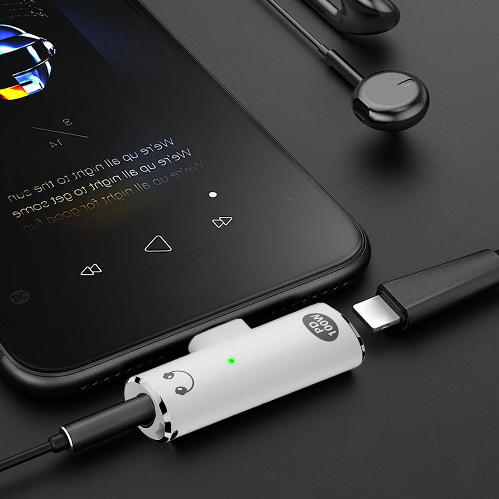 Adaptador 2 en 1 USB Tipo C a auriculares y cargador