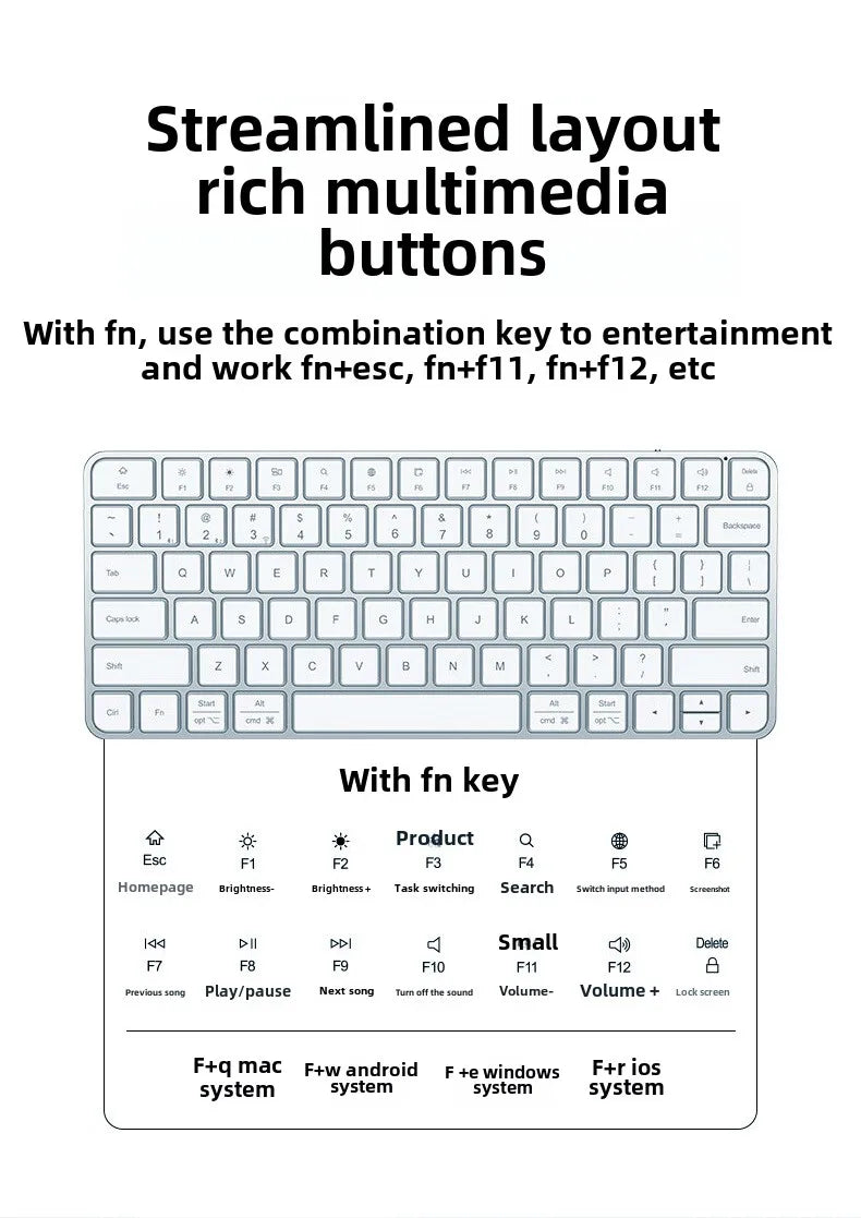 Teclado Bluetooth inalámbrico para tableta