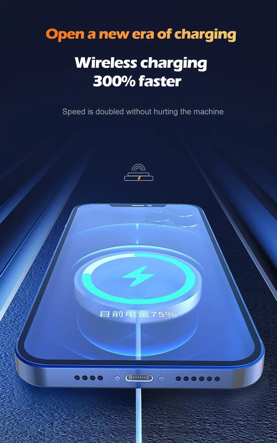 Cargador inalámbrico magnético rápido compatible con iPhone
