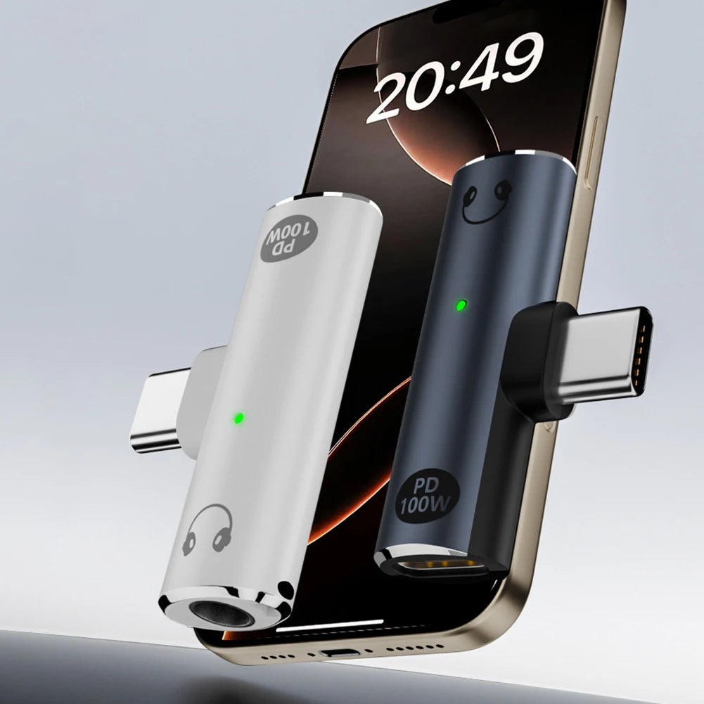 Adaptador 2 en 1 USB Tipo C a auriculares y cargador