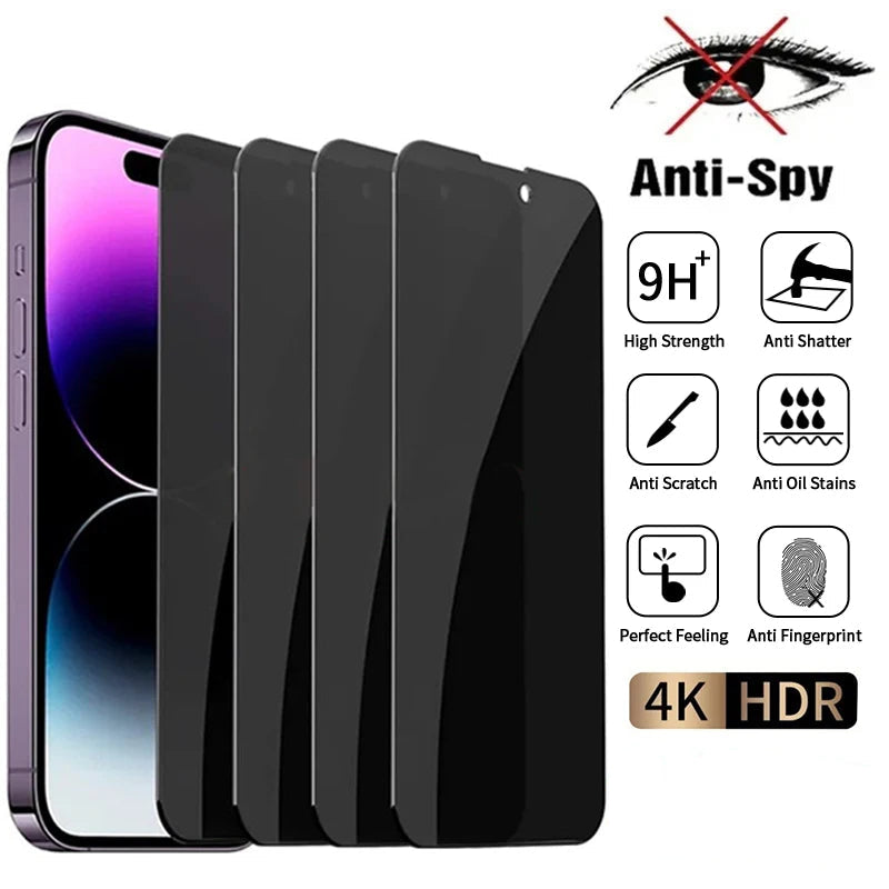 Cristal templado anti espionaje compatible con iPhone