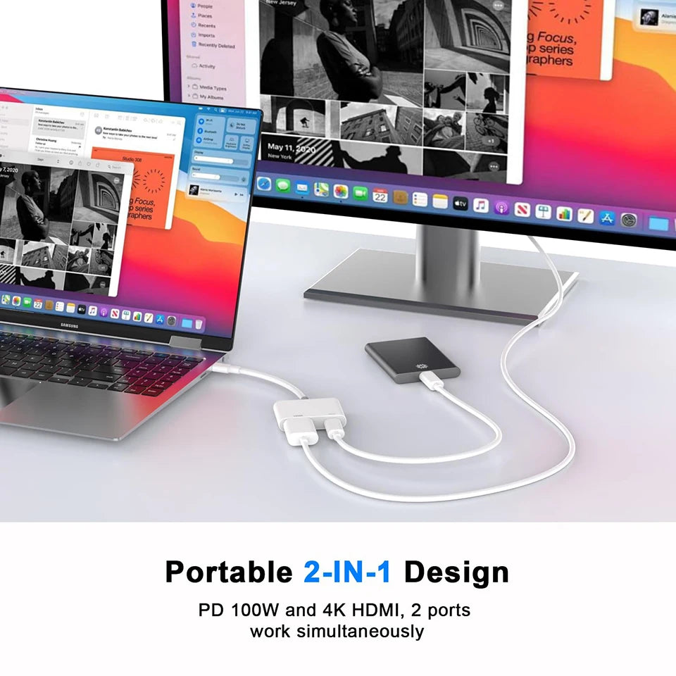 Adaptador compatible con iPhone de USB-C a HDMI