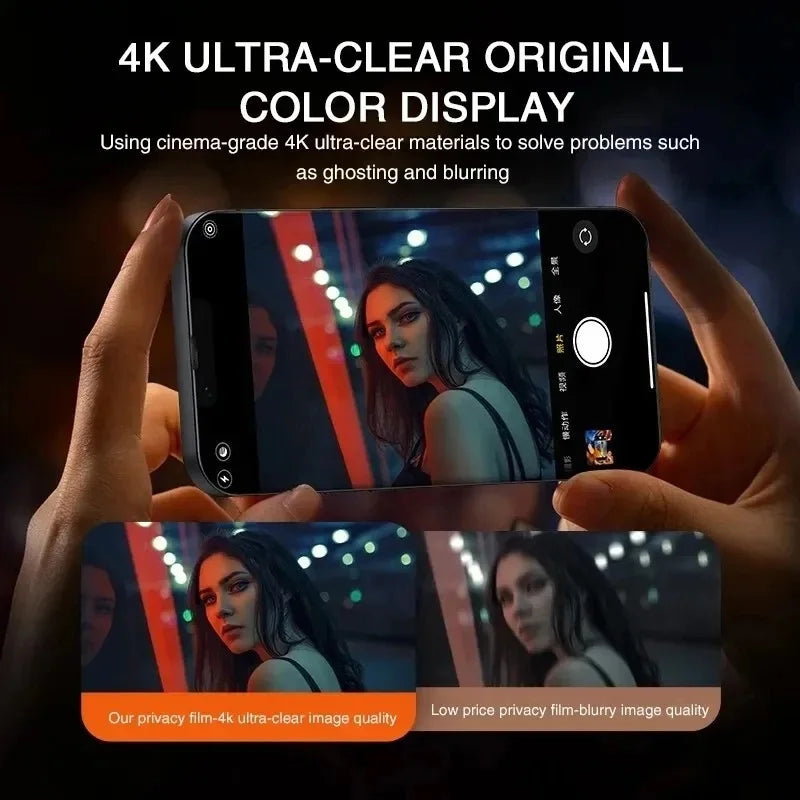 Cristal templado anti espionaje compatible con iPhone